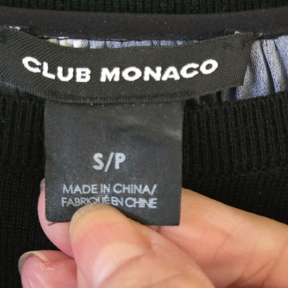 Club Monaco Vinchenda Mock Neck Sweater Merino Wool Split Back Size S - Picture 6 of 6